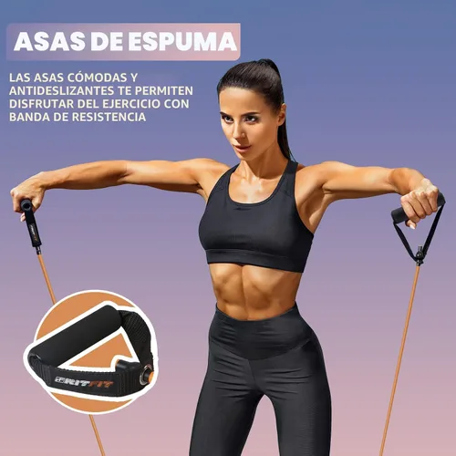 Miniatura 4 de RitFit Single Resistance Exercise Band with Comfortable Handles - Ideal for Physical Therapy, Strength Training, Muscle Toning - Foam Padding Door