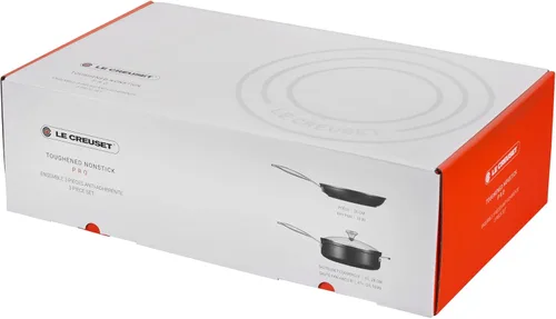 Miniatura 4 de Le Creuset Juego de utensilios de cocina antiadherentes endurecidos, 3 piezas (sartén de 10 pulgadas, 4.25 cuartos de galón de capacidad con tapa)