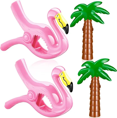 Miniatura 10 de Waydress 4 clips para toallas de playa, tamaño gigante, resistentes al viento, para sillas de playa, crucero, patio, piscina o pinzas de sujeción