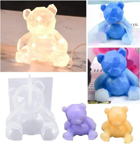 Miniatura 9 de Molde de oso 3D para manualidades, adornos de resina epoxi, colgante colgante, decoración del hogar, molde de fundición, molde de silicona