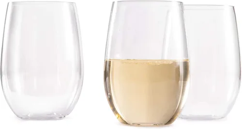 Miniatura 5 de hotder Juego de 4 copas de vino de plástico irrompibles para el hogar, fiestas, 16 onzas, Tritan, sin tallo, para uso en exteriores, irrompibles