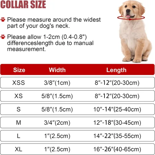 Miniatura 5 de Collar reflectante para perro con hebilla, collares de nailon de seguridad ajustables para perros pequeños, medianos y grandes, rosa intenso
