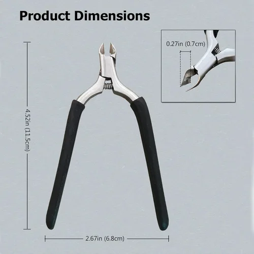Miniatura 6 de Cortadora de cutículas, pinza de cutícula de 3/4 de mandíbula extremadamente afilada, herramientas profesionales para recortar cutículas de uñas