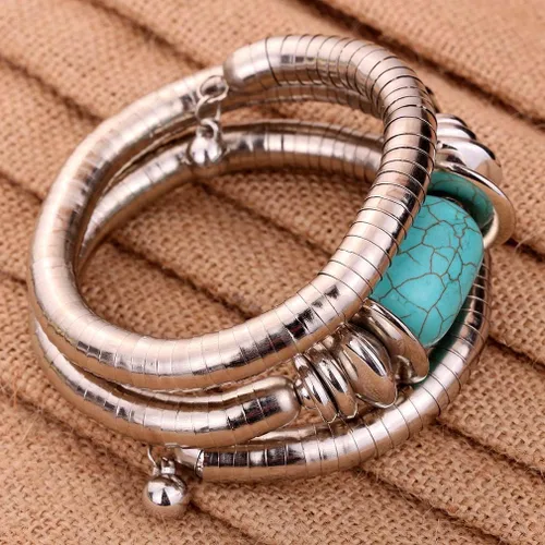 Miniatura 3 de Yazilind Jewelry Vintage Twisted Rimous Brazalete de aleación para mujer