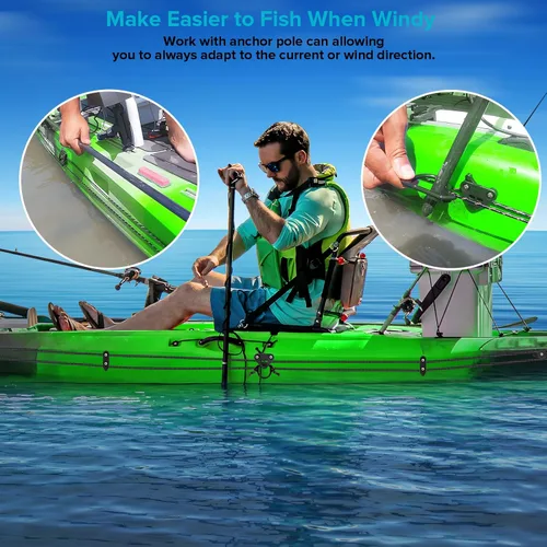 Miniatura 4 de Kit de carro de anclaje para kayak, sistema de carro de anclaje para canoa de kayak Kit negro (estándar)