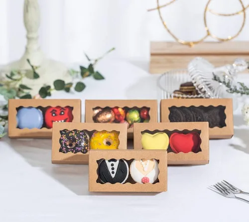 Miniatura 7 de 12 cajas de macarrón prémium de 4.17 x 2.16 x 1.37 pulgadas para 2, contenedores de macarrón, embalaje de macarrón para bodas, fiestas, regalos