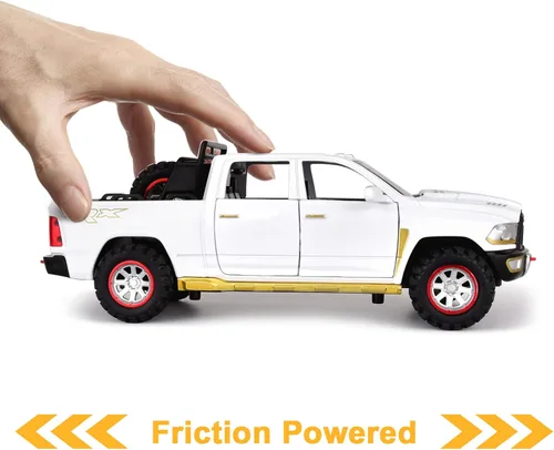 Miniatura 2 de Camioneta de juguete para niños de 4 a 7 años, modelo de metal fundido a presión, camiones de juguete con puertas abiertas, autos de juguete