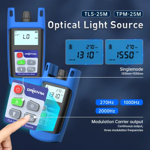 Miniatura 3 de ORIENTEK Fibra óptica T25M medidor de potencia óptica+T15M-S fuente de luz óptica SM 1310/1550nm herramientas de prueba de pérdida