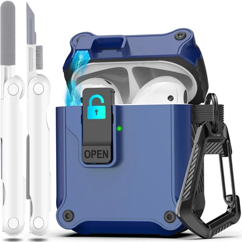 Miniatura 97 de R-fun - Funda para audífonos compatible con AirPods de 4.ª generación 2024, cubierta protectora de expulsión automática a prueba de caídas, puerto