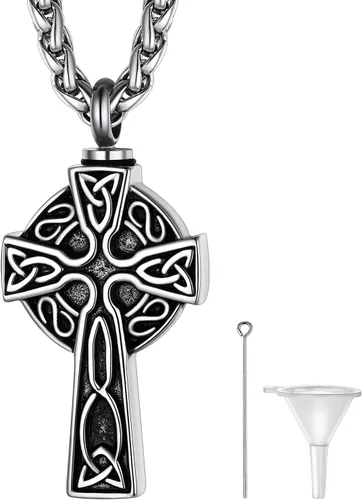 Miniatura 8 de Richsteel Collar de urna para cenizas, joyería de cremación, colgante de recuerdo conmemorativo con cadena