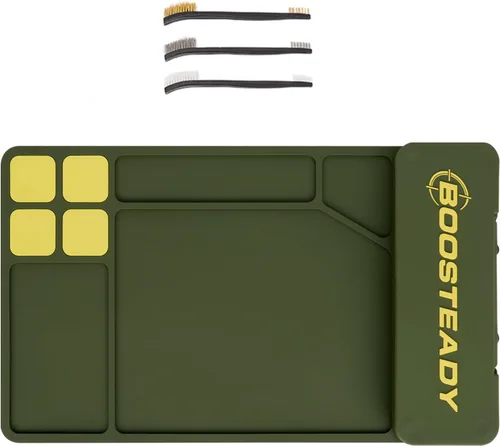 BOOSTEADY Alfombrilla de limpieza de pistola, alfombrilla de goma antideslizante, almohadilla magnética de limpieza de pistola con caja integrada de