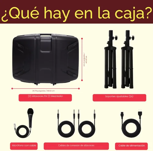 Miniatura 3 de Pyle - Paquete de bocina PA y mezclador DJ - Sistema de sonido inalámbrico Bluetooth portátil de 300 W con entradas USB SD XLR 1/4" RCA - Bocina