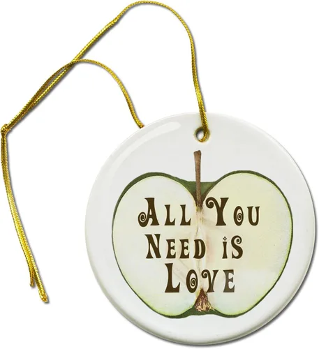 All You Need is Love - Adorno colgante de cerámica de 2 y 7/8 pulgadas