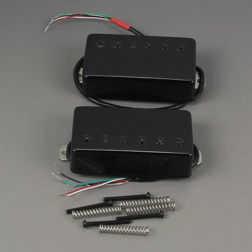 Miniatura 3 de FLEOR Juego de pastillas de guitarra Humbucker cerámica para cuello + puente de guitarra negra compatible con guitarra eléctrica estilo LP Juego