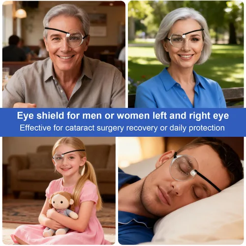 Miniatura 7 de AMZVIO Protector ocular transparente después de cirugía de cataratas, paquete de 2, parches protectores transpirables para adultos y niños, cubierta