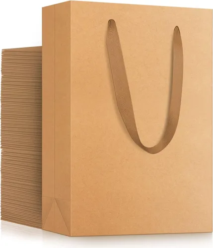 Miniatura 46 de EUSOAR Bolsas de compras de papel con asas, paquete de 25 bolsas pequeñas de papel kraft de 5.9 x 2.3 x 7.8 pulgadas, bolsa de mercancía