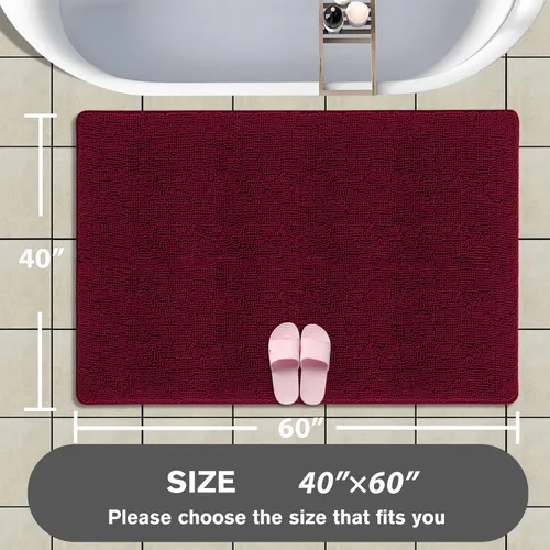 Miniatura 236 de Alfombra de baño pequeña de 12 x 18 pulgadas, lavable y absorbente, antideslizante, alfombra de baño de felpilla gruesa y suave para baño, ducha