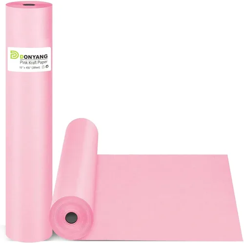 Miniatura 32 de Papel de regalo marrón, rollo de papel kraft, papel decorativo para manualidades de 15 x 450 pulgadas, papel de embalaje para suministros de envío