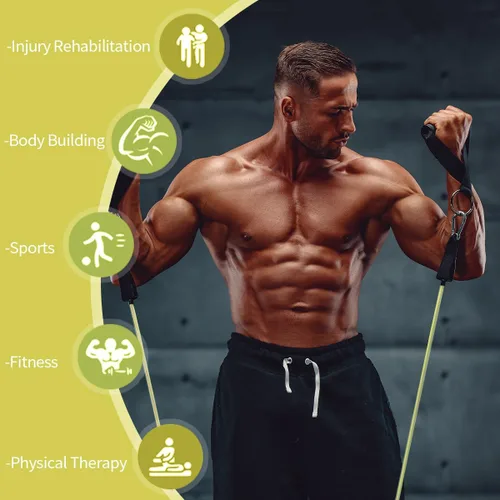 Miniatura 6 de VEICK Bandas de resistencia, bandas de ejercicio, bandas de entrenamiento, bandas de resistencia para entrenar con asas para hombres y mujeres