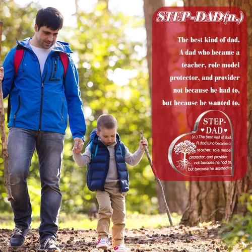 Miniatura 6 de Regalos para el Día del Padre, placa acrílica con corazón para el Día del Padre, regalos para padrastro de hija, hijo, hijastro, hijastro, regalo