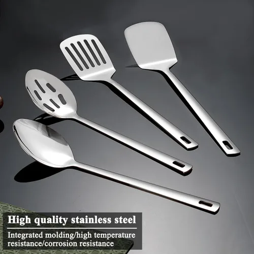 Miniatura 3 de Homquen Juego de utensilios de cocina de acero inoxidable, 4 piezas, juego de utensilios de cocina, juego de espátulas, cucharas de cocina, 1.