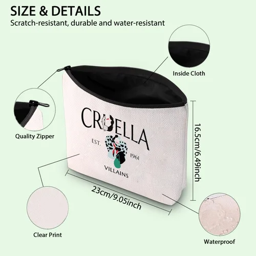 Miniatura 2 de FOTAP Bolsa de maquillaje de película de regalo de villanos, bolsa de cosméticos inspirada en dibujos animados, regalo mágico Kingd* m regalo