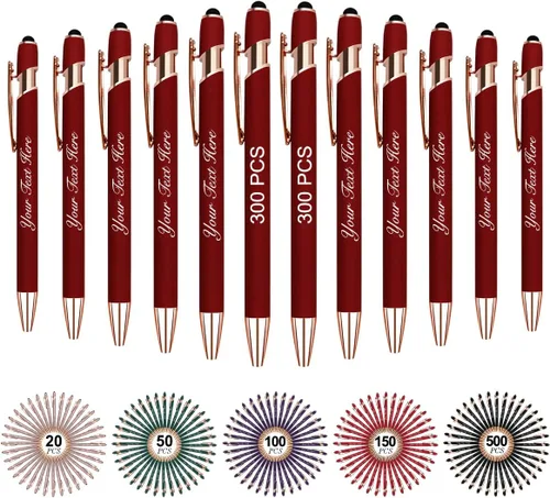 Miniatura 59 de Bolígrafos personalizados personalizados con nombre y texto a granel, 10 bolígrafos personalizados con grabado gratis, regalo para mujeres