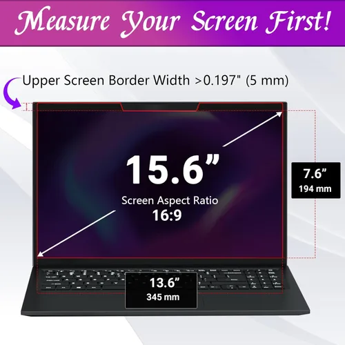 Miniatura 4 de PYS Filtro de Pantalla de Privacidad Magnético para Laptop de 15.6 Pulgadas 16:9 - Protector de Privacidad de Pantalla de Computadora Desmontable