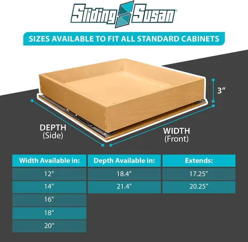Miniatura 2 de SlidingSusan Organizador de cajones extraíbles para armarios, estantes deslizantes de cierre suave para cocina, despensa, baño y organización