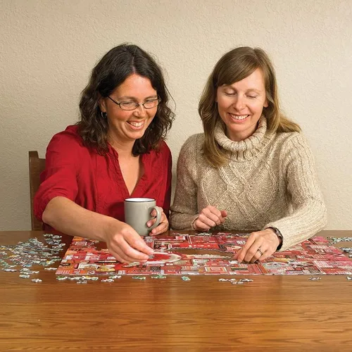 Miniatura 3 de Cobble Hill - Rompecabezas de 1000 piezas, colección Rainbow: rojo, muestra de póster incluido