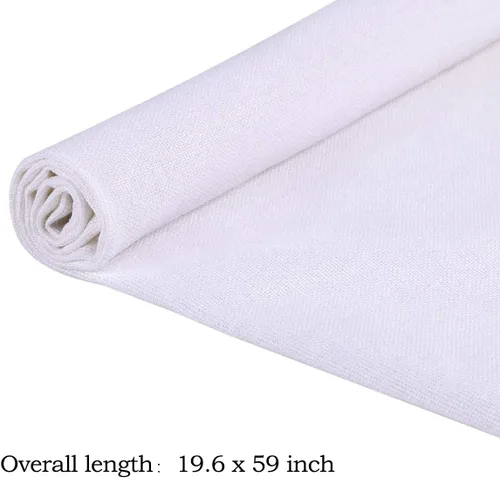 Miniatura 2 de Kissbuty - Tela de lino de algodón para costura, tela de lino blanco para bordar, ropa, manualidades, maceta, decoración, bordado de punto de cruz