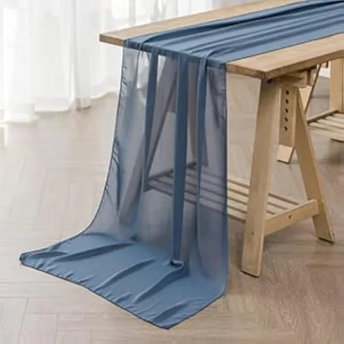 Miniatura 22 de Paquete de 6 caminos de mesa de gasa de 9 pies de 14 x 108 pulgadas, camino de mesa romántico transparente para boda, fiesta de cumpleaños