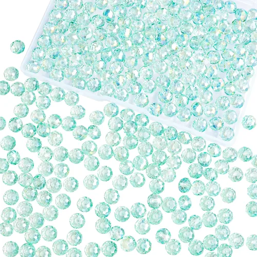 Miniatura 41 de 800 cuentas redondas de cristal de 0.236/0.396/0.394 pulgadas para joyas de bricolaje, ideales para pulseras, collares, colgantes y proyectos