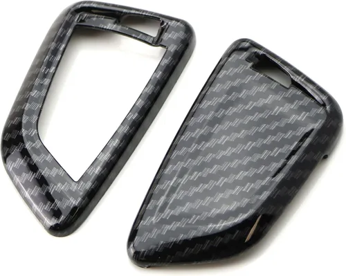 Miniatura 8 de iJDMTOY Exact Fit - Carcasa para llavero inteligente con diseño de fibra de carbono metálica brillante compatible con BMW X1 X4 X5 X6, serie 5