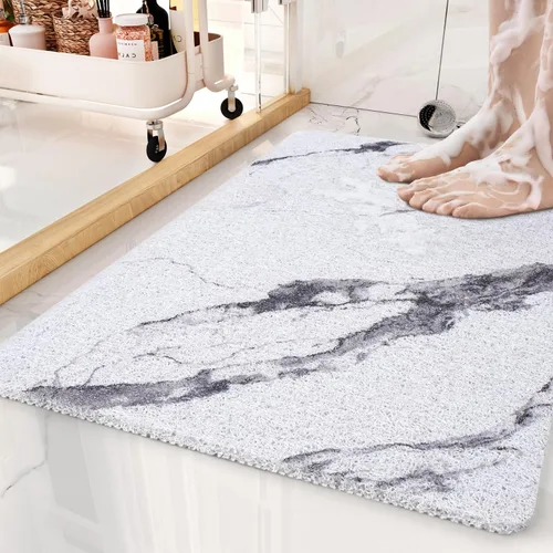 Miniatura 12 de Tapete antideslizante para bañera, 16 x 24 pulgadas, tapetes de ducha para bañera, tapetes de baño de PVC con textura de lufa para áreas húmedas