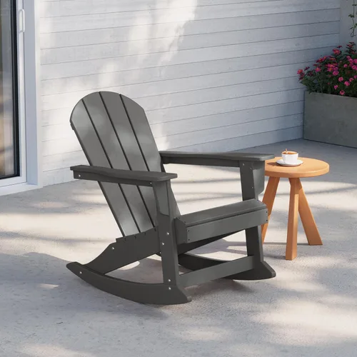 Miniatura 22 de WestinTrends Silla mecedora Malibu de poliéster para exterior/patio Adirondack, Negra