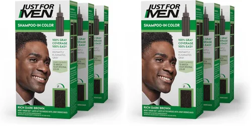 Miniatura 14 de Just For Men Champú en color (antes fórmula original), tinte de cabello para hombre con queratina y vitamina E para un cabello más fuerte, marrón