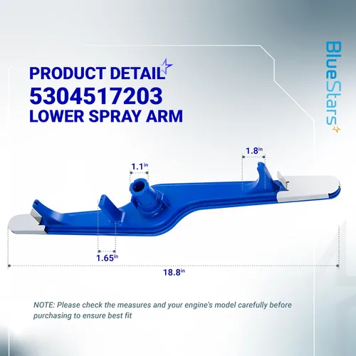 Miniatura 2 de BlueStars 5304517203 1545680 Brazo de pulverización inferior para lavavajillas Frigidaire Kenmore Crosley – Reemplaza EAP12585623 1545680 154250801