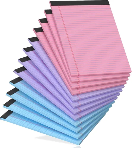 Miniatura 9 de Blocs de Notas de Color 5x8, Paquete de 48 Blocs Legales Pequeños Rosa 5x8, Blocs de Notas Legales Pequeños con Rayas Universitarias Fácil