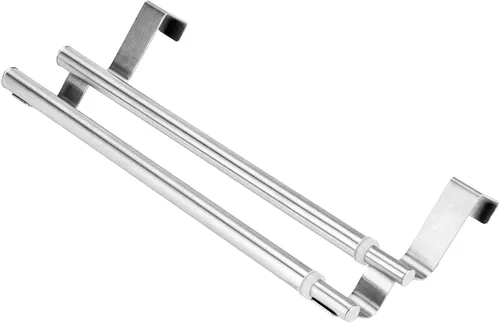 Miniatura 8 de Mxzzand Toallero telescópico para baño, toallero telescópico de acero inoxidable de doble capa de acero inoxidable para colgar toallas de baño