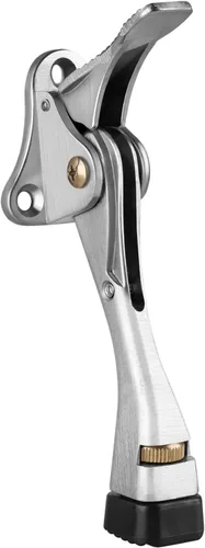 Gotega - Tope de puerta, tope de puerta de patada con altura ajustable con un solo toque y punta de goma de 4 pulgadas, topes de puerta.. Níquel