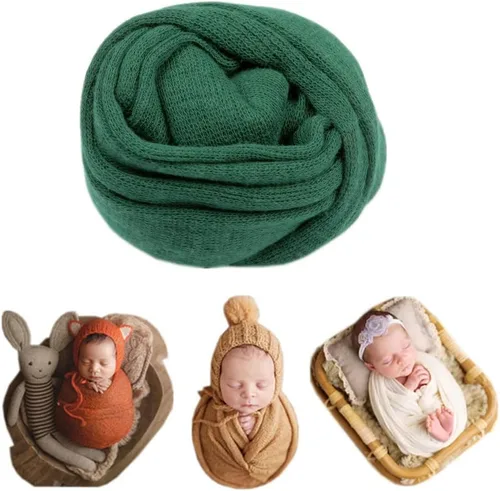 Miniatura 11 de Coberllus Manta de punto elástico para fotografía de bebé recién nacido, para niños y niñas, sesión de fotografía