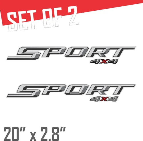 Miniatura 2 de GOLD HOOK Calcomanías deportivas de 4 x 4, calcomanías de repuesto para mesita de noche, compatibles con Ford F150 XLT F Truck 2015-2023, serie Gris