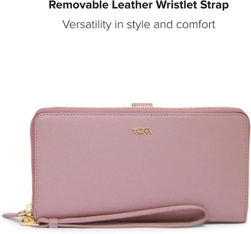 Miniatura 5 de TUMI - Cartera de viaje de piel Belden para mujer - Cartera para tarjeta y pasaporte, Rosado Perla, Cartera de viaje Belden