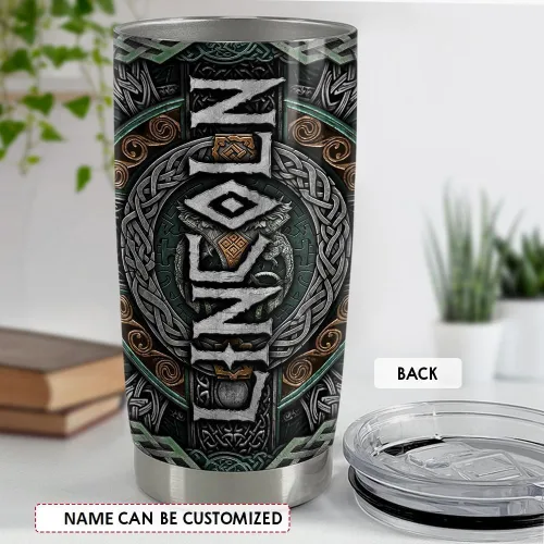 Miniatura 2 de Vaso vikingo personalizado Vikings Celtic de acero inoxidable de 20 onzas, 30 onzas, taza de viaje para café, taza con nombre personalizado, regalos