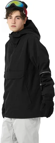 Miniatura 2 de Actleis Chaqueta de Snowboard Tipo Pullover para Hombre Impermeable con Capucha Aislada Chaqueta de Esquí Abrigo de Nieve Cálido de Invierno