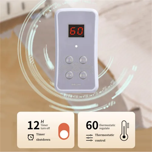 Miniatura 4 de Calentador de suelo radiante infrarrojo, alfombra eléctrica con 60 ajustes de calor, protección contra sobrecalentamiento, 12 horas de apagado