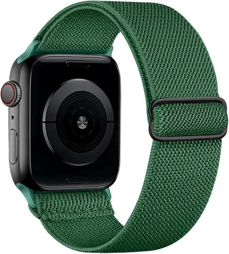 Miniatura 28 de Correa elástica de nailon compatible con Apple Watch Series 11, 10, 9, 8, 7, 1.811 in, 1.772 in, 1.654 in, 1.614 in, Ultra 3, 2, 1.929 in, Series 6