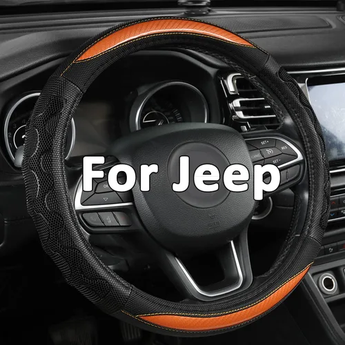 Miniatura 10 de GIANT PANDA Cubierta del volante para Jeep Wrangler, cubierta del volante del coche para Jeep Grand Cherokee y Cherokee - Negro