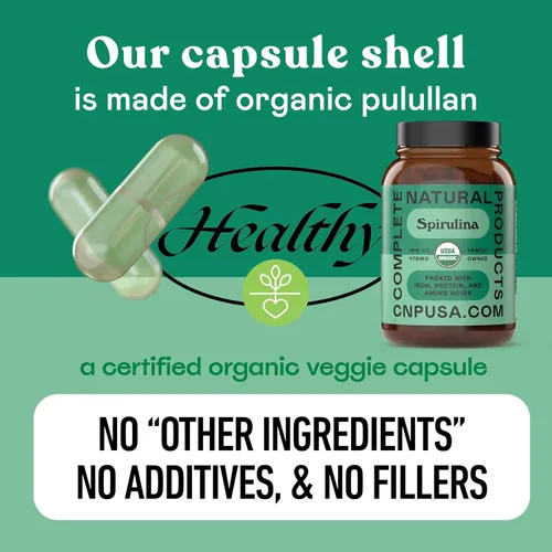 Miniatura 7 de Cápsulas de polvo de espirulina verde azul hawaiano pura, cápsulas de 470 mg, 100 píldoras, sin OMG, naturales
